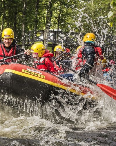River rafting in Ruka, Lapland. Summer actitties