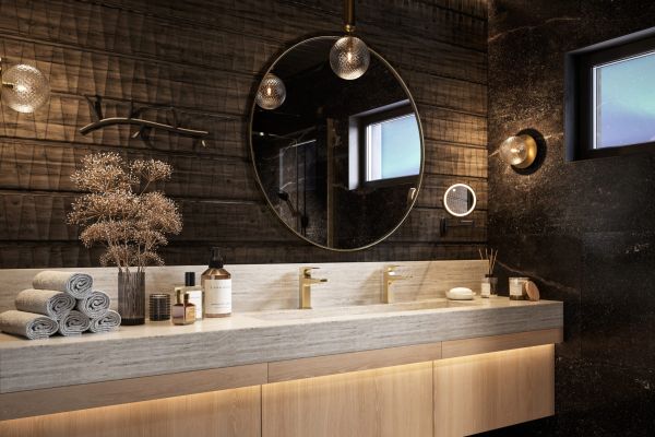 Bathroom of Lumo Lakeside lodges in Ruka, Kuusamo