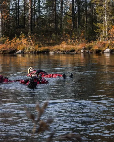 Summer River Floating in Ruka, Lapland